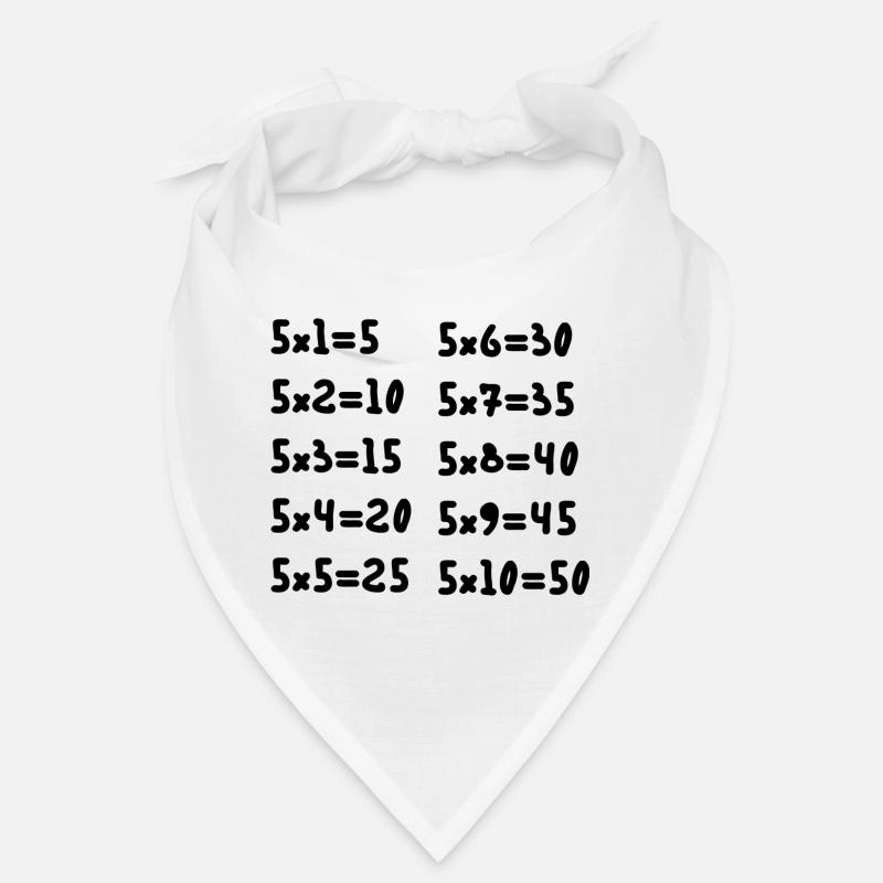 Tables de multiplication de cinq Bandana