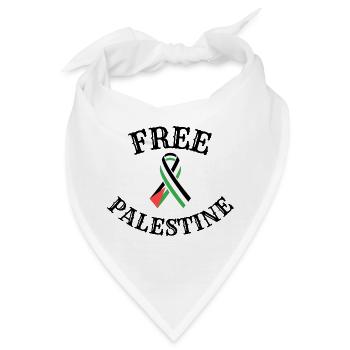 Free Palestine Palästina Frieden Freiheit Maske - Bandana - Weiß - Vorne