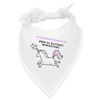Glitzer Einhorn - Bandana - Weiß - Vorne