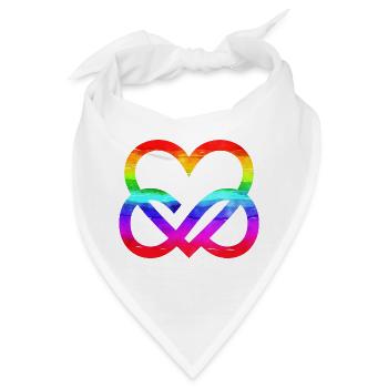 LGBTQ Regenbogenherz Unendlichkeit Infinity Heart - Bandana - Weiß - Vorne