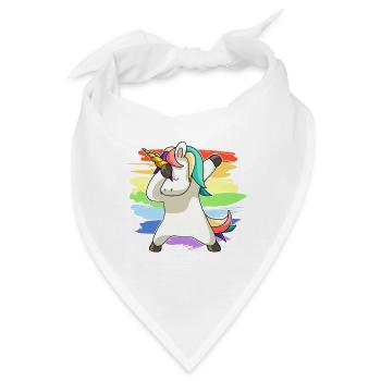 Dabbing Unicorn Dabbendes Einhorn Dab Geschenkidee - Bandana - Weiß - Vorne