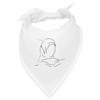 Hijab Kopftuch Lineart Minimalistisch - Bandana - Weiß - Vorne