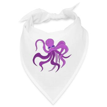 Ein flauschiger Oktopus, der Tentakel schwingt - Bandana - Weiß - Vorne