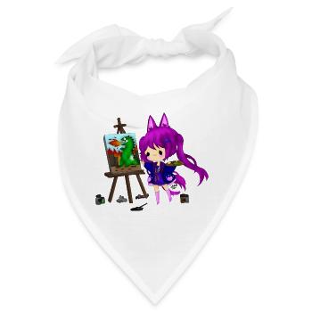 Chibi Künstlerin - Bandana - Weiß - Vorne