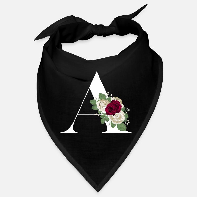 Buchstabe A blumig (weiß) Bandana