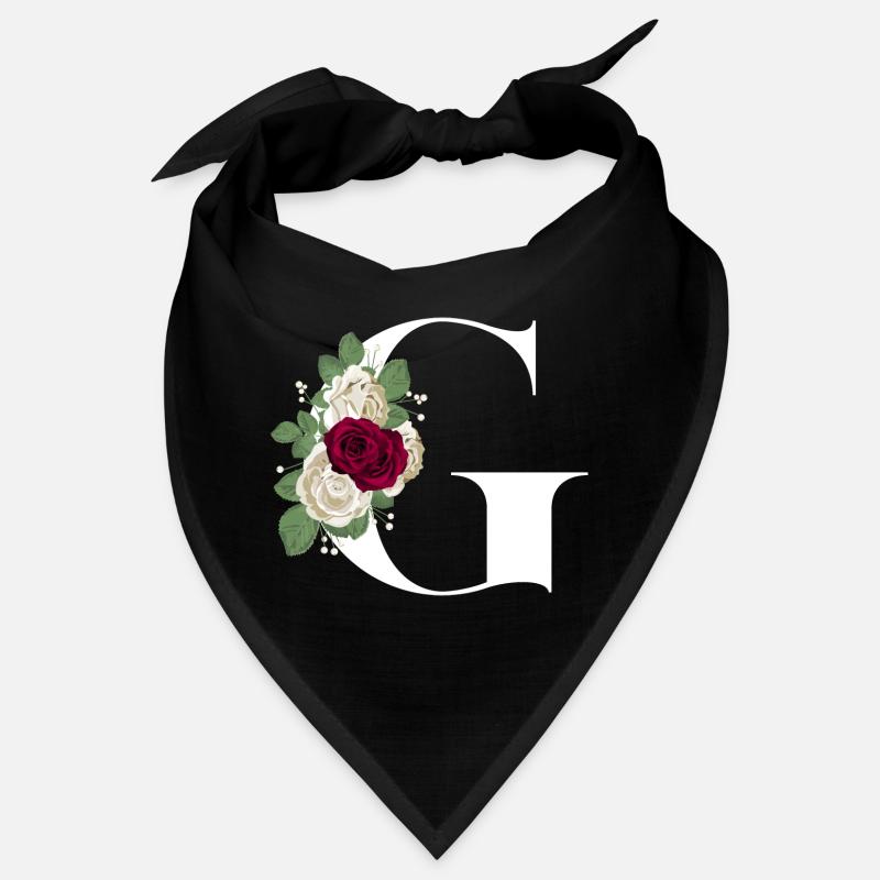 Buchstabe G geblümt (Weiß) Bandana