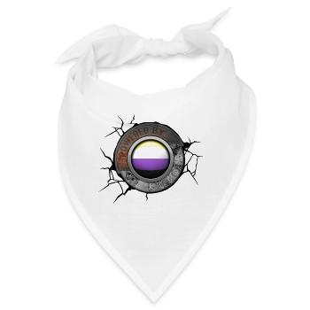 Angetrieben Vom Non Binary Pride Steampunk Motor - Bandana - Weiß - Vorne