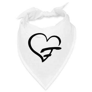 Herz Buchstabe F - Bandana - Weiß - Vorne