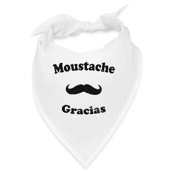 Schnurrbart Gracias Humor Bärtig Spanisches Geschenk - Bandana - Weiß - Vorne