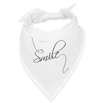 Smile | Lächeln | gute Laune Typografie - Bandana - Weiß - Vorne