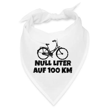 Null Liter auf 100 Km Fahrrad Design - Bandana - Weiß - Vorne