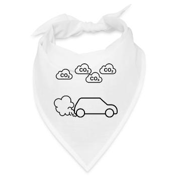 Co2 Ausstoß Design - Bandana - Weiß - Vorne