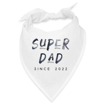 Superdad since 2022 Schrift geburt Vater Spruch - Bandana - Weiß - Vorne