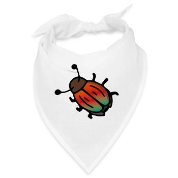 Insekt Krabbelkäfer Krabbeltier Glückskäfer - Bandana - Weiß - Vorne