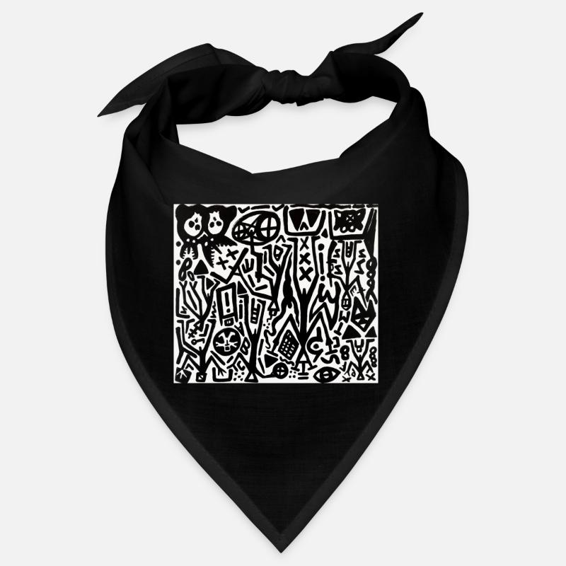 abstract art - black and white - labyrinth Bandana