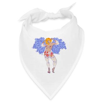 Grosser Engel mit Spitzenflügeln - Bandana - Weiß - Vorne