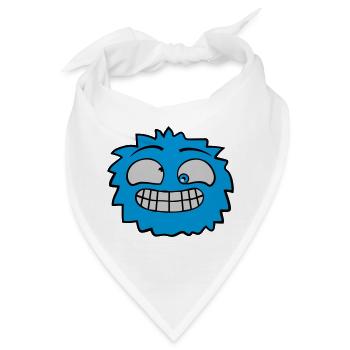 Haariges Monster Gesicht - Bandana - Weiß - Vorne