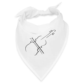 Geige / Violine Line Art - Minimalistisch - Bandana - Weiß - Vorne