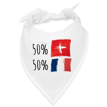 Halb französisch / halb schweizerisch - Bandana - Weiß - Vorne