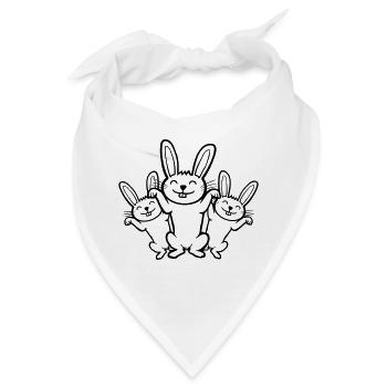 Team glückliche Häschen - Bandana - Weiß - Vorne