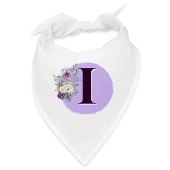 Buchstabe I Blumenkrone - Bandana - Weiß - Vorne