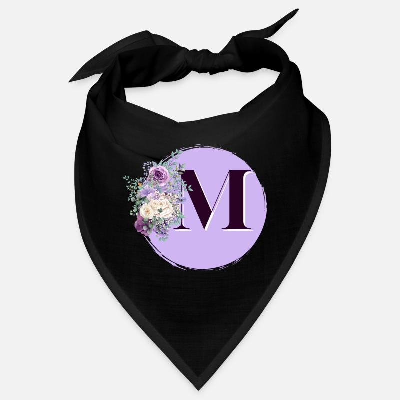 lettre M Couronne de fleurs Bandana