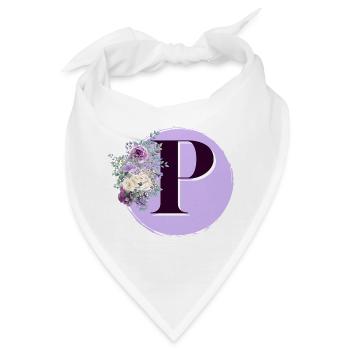Buchstabe P Blumenkrone - Bandana - Weiß - Vorne