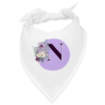 Buchstabe N Blumenkrone - Bandana - Weiß - Vorne