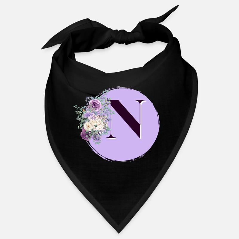 lettre N Couronne de fleurs Bandana