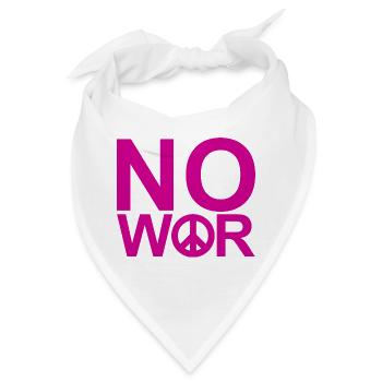 NO WAR mit dem A als Friedenssymbol Peacezeichen!! - Bandana - Weiß - Vorne