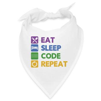 Eat Sleep Code Repeat Coder Programmer Software De - Bandana - Weiß - Vorne