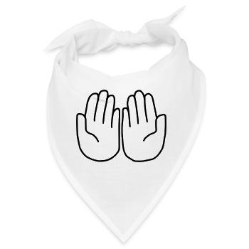 Emoji Hand bitten Skizze schwarz - Bandana - Weiß - Vorne