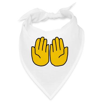 Emoji Hand bitten Skizze Farbe - Bandana - Weiß - Vorne