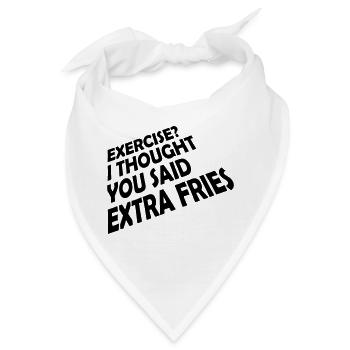 Exercise Extra Fries Zitat - Bandana - Weiß - Vorne