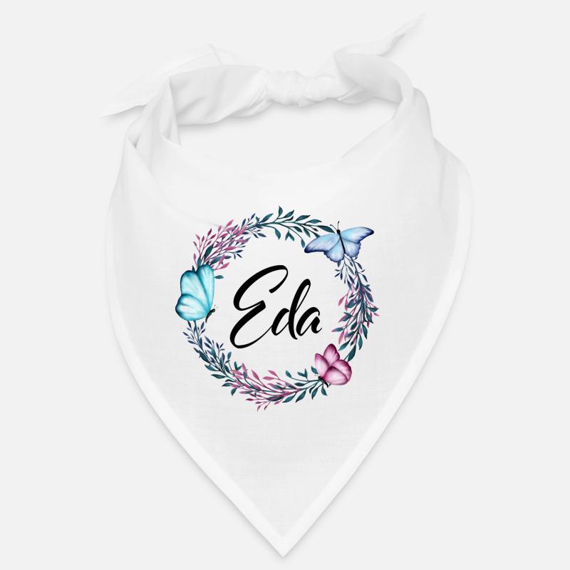 Eda, name, lettering, flower wreath, gift Bandana