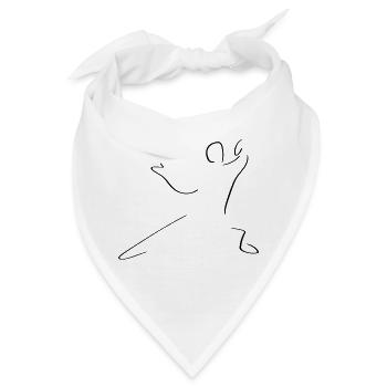 Taiji Line Art – Minimalistisch - Bandana - Weiß - Vorne