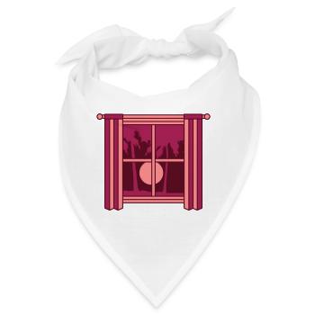 Palmen Fenster Sonne Vorhang - Bandana - Weiß - Vorne