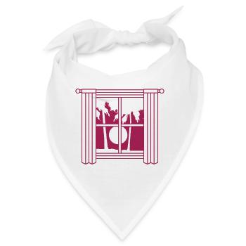 Sonne Palmen Fenster Vorhang - Bandana - Weiß - Vorne