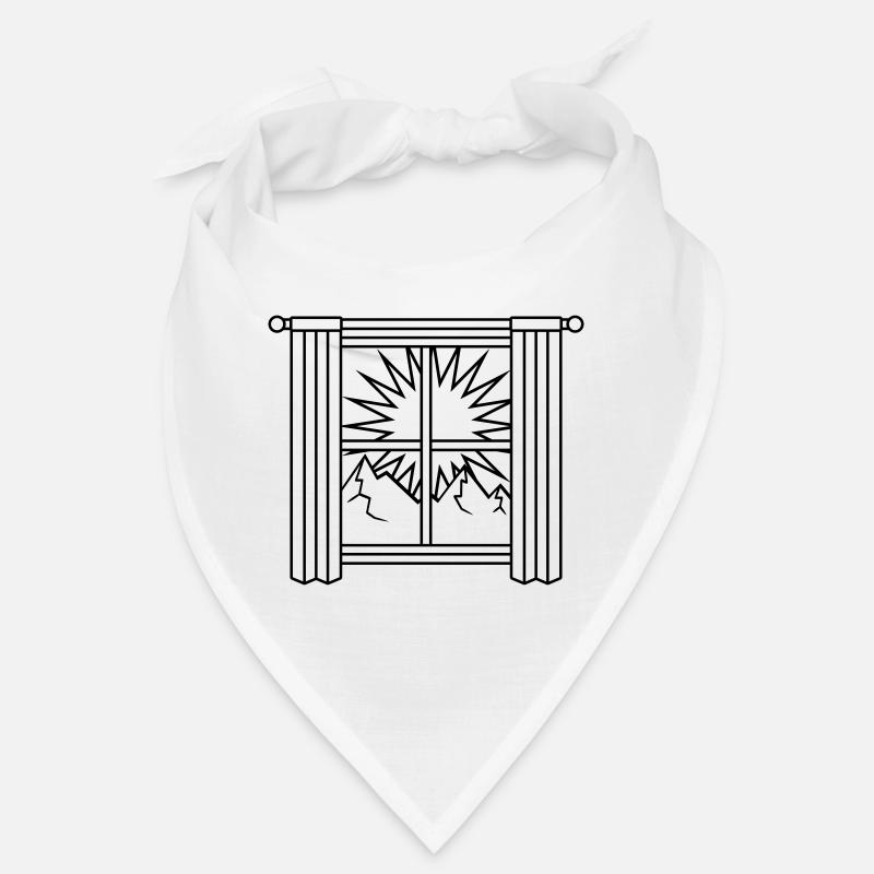 Mountains View Window Curtain Bandana