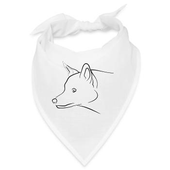 Fuchs Grafik schwarz - Bandana - Weiß - Vorne