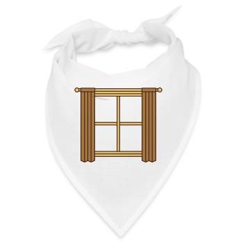Holz Fenster Vorhang Design - Bandana - Weiß - Vorne
