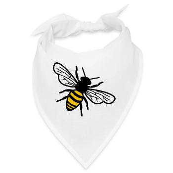 Biene - Bandana - Weiß - Vorne