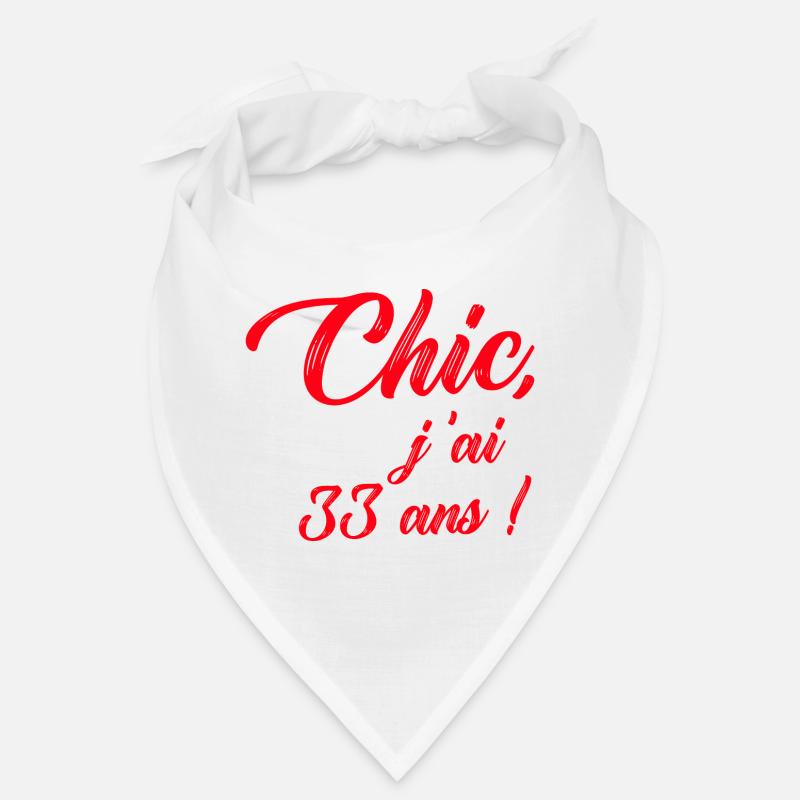 anniversaire chic j'ai 33 ans ! rouge Bandana