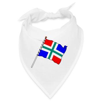 Flagge Provinz Groningen - Bandana - Weiß - Vorne