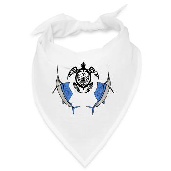 Stammesschildkröte und Schwertfisch - Bandana - Weiß - Vorne