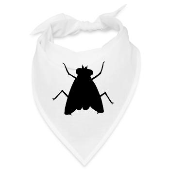 Silhouette Kleine Hausfliege Insekt - Bandana - Weiß - Vorne