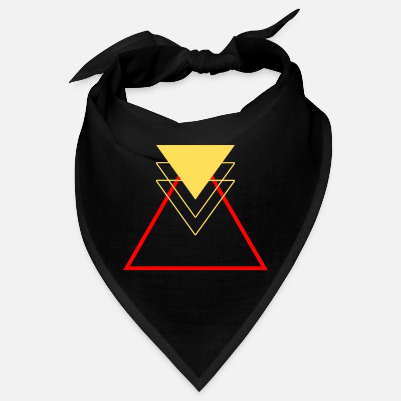 Triangle Jaune et Rouge Abstrait Géométrique Bandana