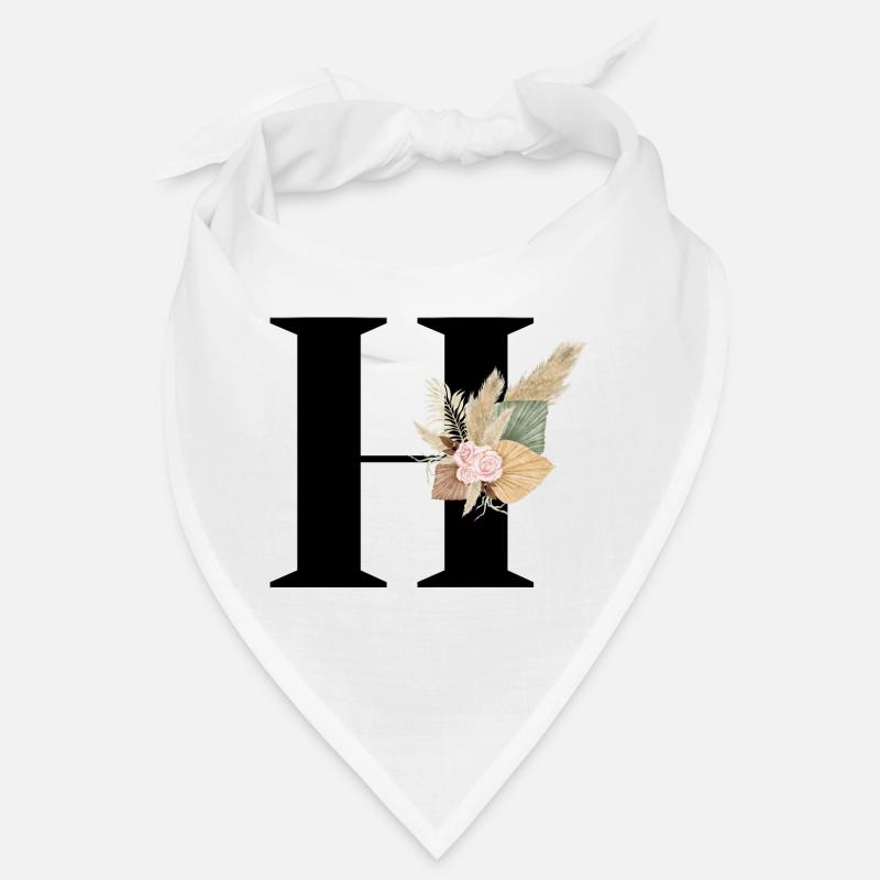 lettre H fleuris Bandana