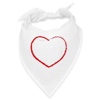 Herz Symbol Grunge Liebe - Bandana - Weiß - Vorne