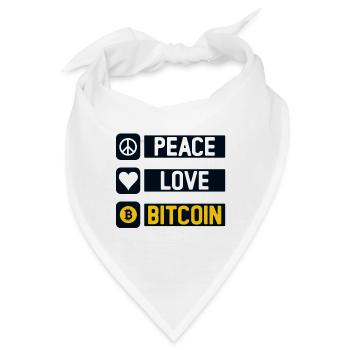 Frieden Liebe Bitcoin - Bandana - Weiß - Vorne